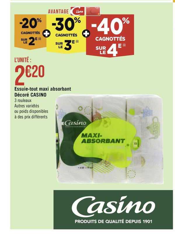 essuie-tout maxi absorbant décoré casino