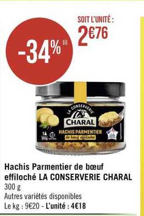 hachis parmentier de bœuf effiloché la conserverie charal
