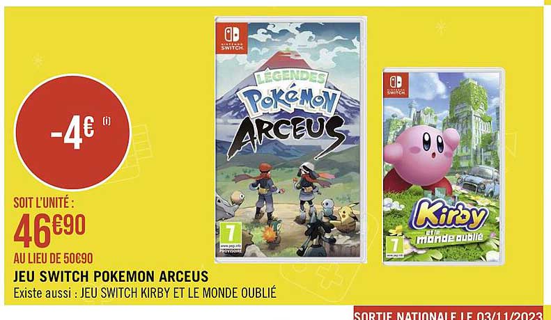 jeu switch pokémon arceus
