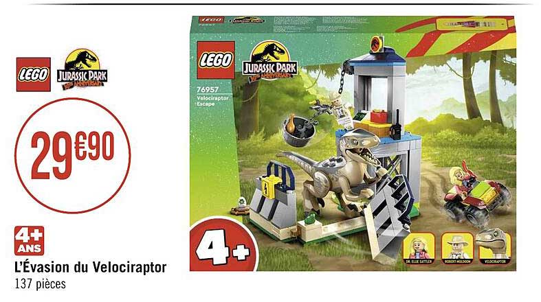 l'évasion du velociraptor lego jurassic park