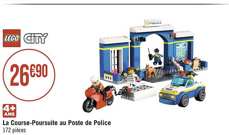 la course-poursuite au poste de police lego city