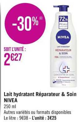 lait hydratant réparateur & soin nivea