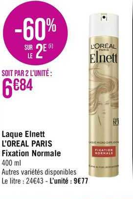 laque elnett l'oréal paris fixation normale