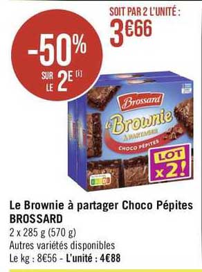 le brownie à partager choco pépites brossard