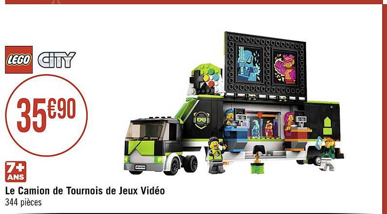 le camion de tournois de jeux vidéo lego city