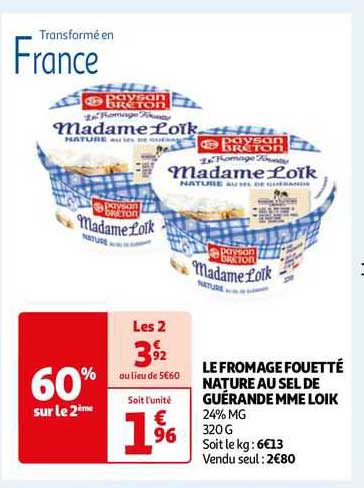 le fromage fouetté nature au sel de guérande mme loïk paysan breton