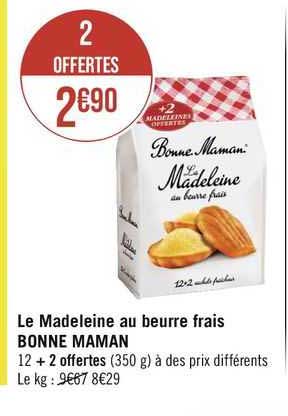 le madeleine au beurre frais bonne maman