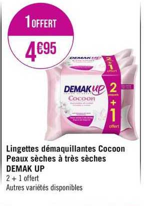lingettes démaquillantes cocoon peaux sèches à très sèches demak up