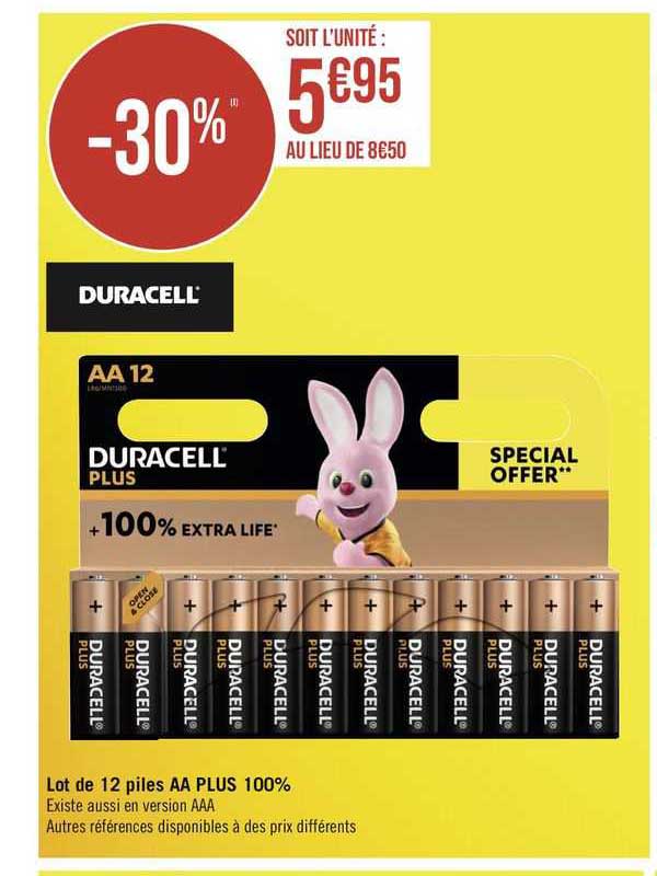 Lot De 12 Piles Aa Plus 100% Duracell