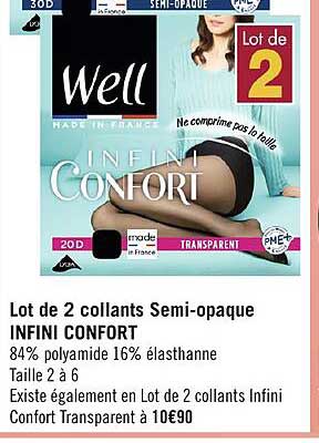 Lot De 2 Collants Semi-opaque Infini Confort
