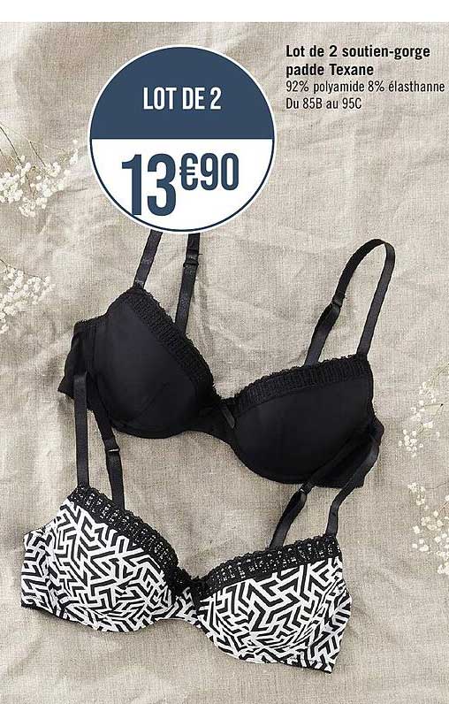 lot de 2 soutien-gorge padde texane