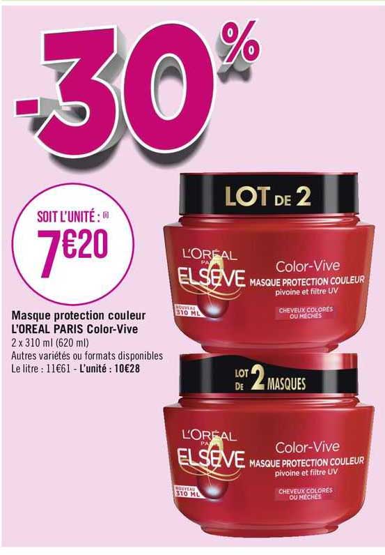 masque protection couleur l'oréal paris color-vive