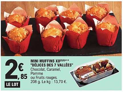 mini muffins x8 "délices des 7 vallées"