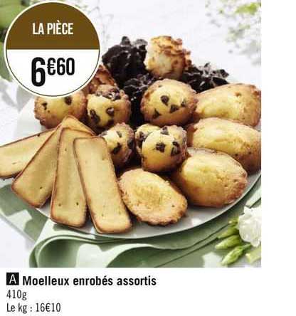 moelleux enrobés assortis