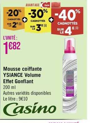 mousse coiffante ysiance volume effet gonflant
