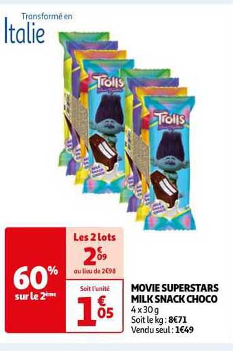 movie superstars milk snack choco