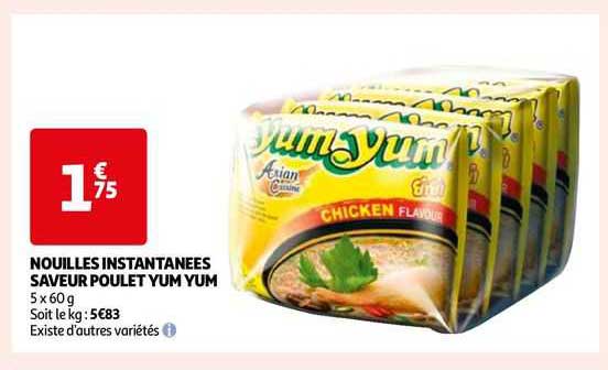 nouilles instantanées saveur poulet yum yum