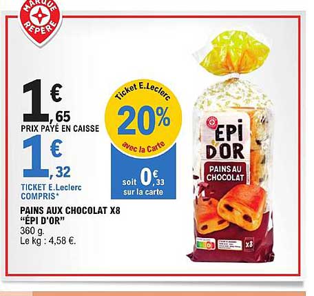 pains aux chocolat x8 "épi d'or"
