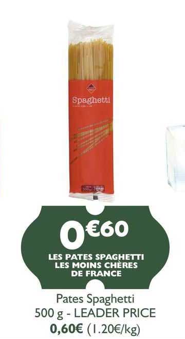 pates spaghetti - leader price