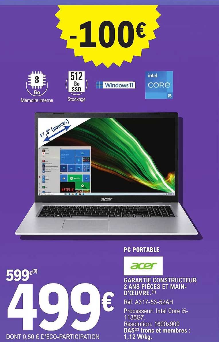 Pc Portable Acer 17,3"