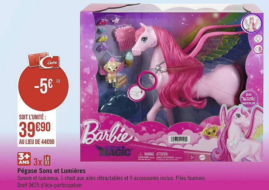 pégase sons et lumières barbie magic