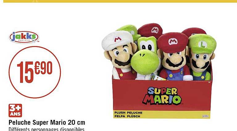 peluche super mario 20 cm jakks