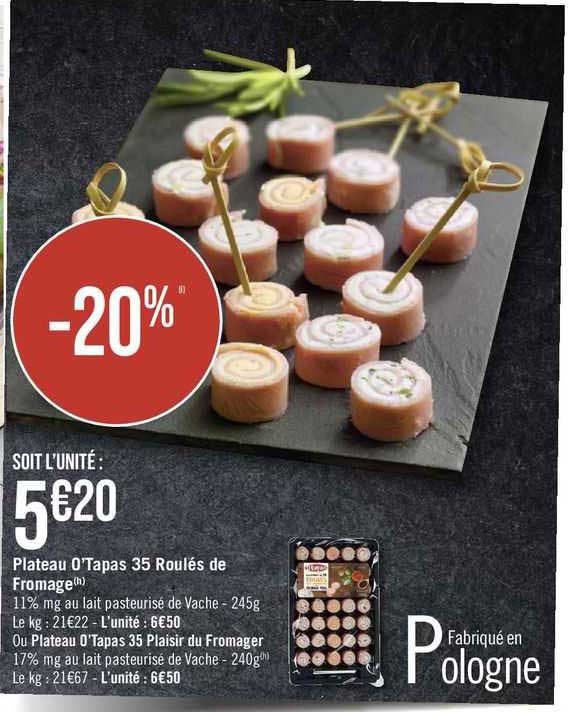 Plateau O'tapas 35 Roulés De Fromage Ou Plateau O'Tapas 35 Plaisir Du Fromager