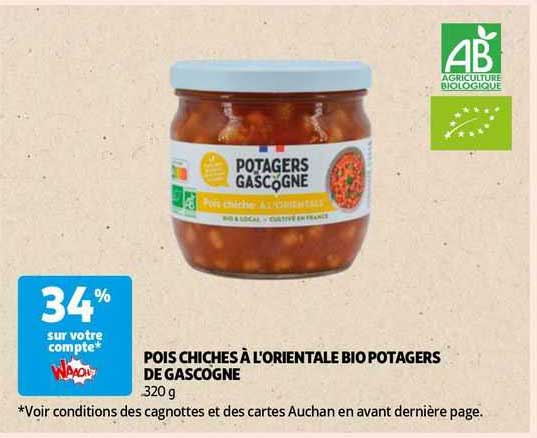 Pois Chiches à L'orientale Bio Potagers De Gascogne