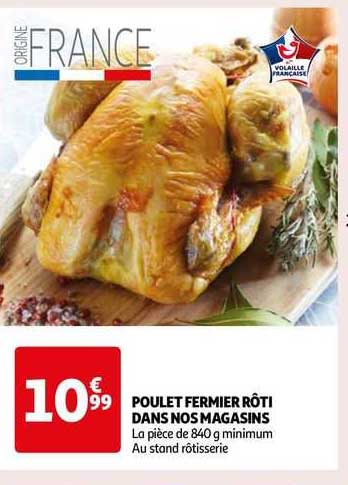 Poulet Fermier Rôti Dans Nos Magasins