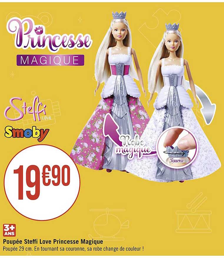 poupée steffi love princesse magique smoby