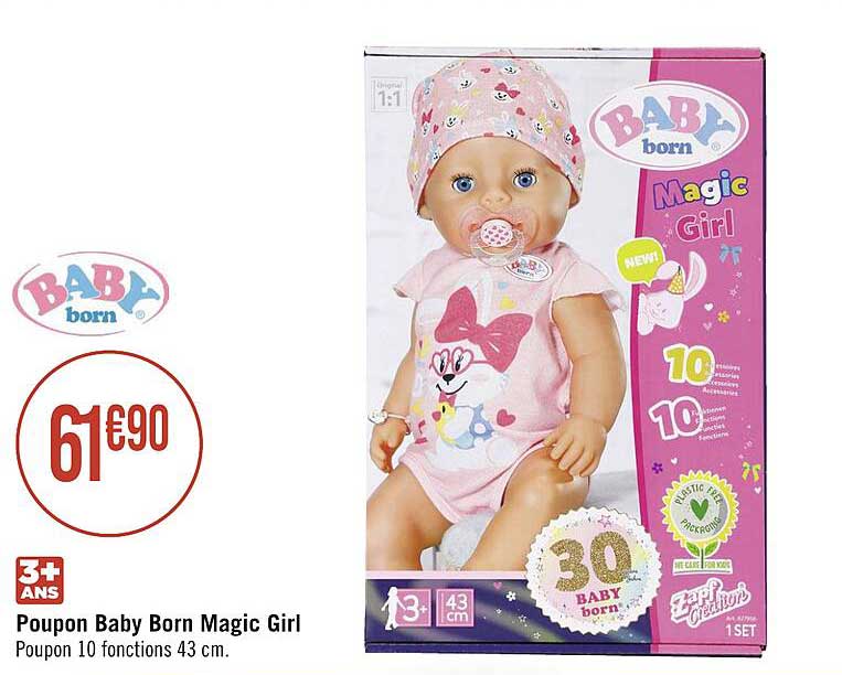 poupon baby born magic girl