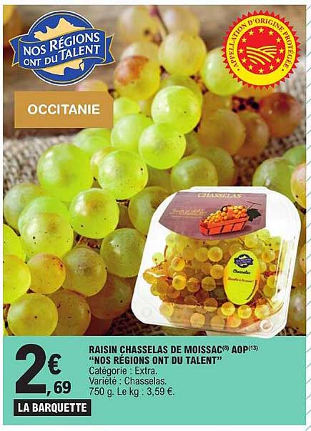 raisin chasselas de moissac aop "nos régions ont du talent"