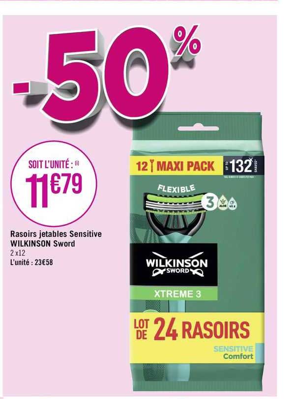 rasoir jetables sensitive wilkinson sword