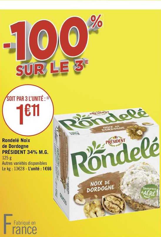 rondelé noix de dordogne président 34% m.g.