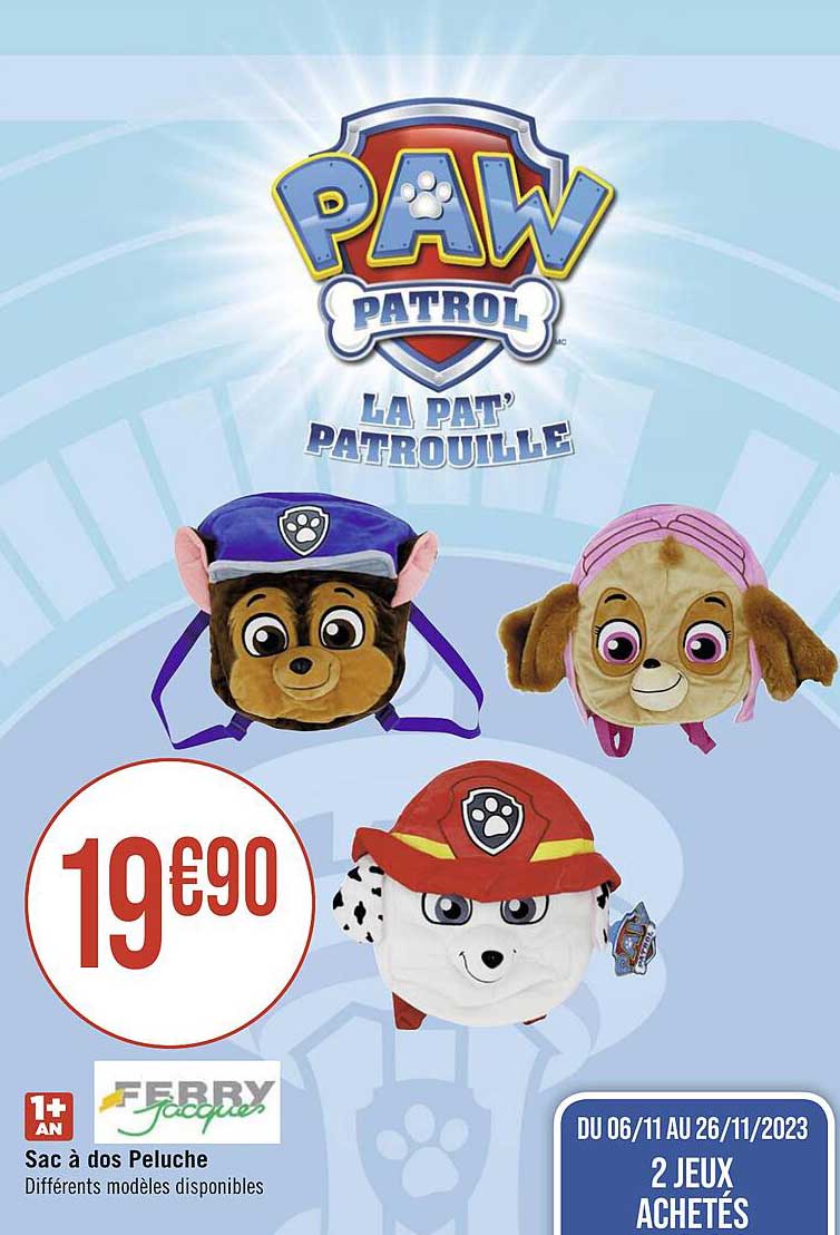 sac à dos peluche ferry jacques