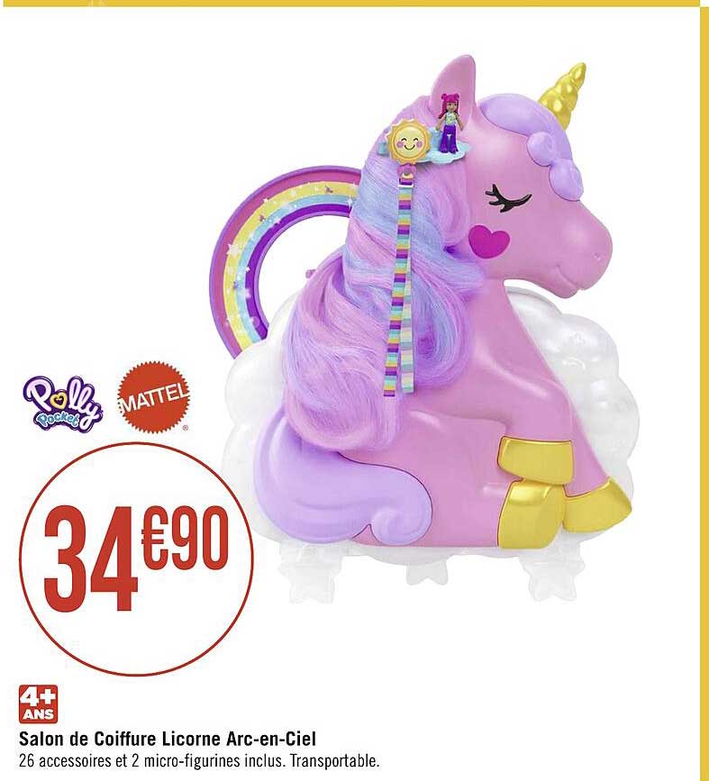 salon de coiffure licorne arc-en-Ciel mattel