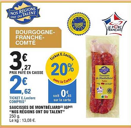 saucisses de montbéliard igp "nos régions ont du talent"