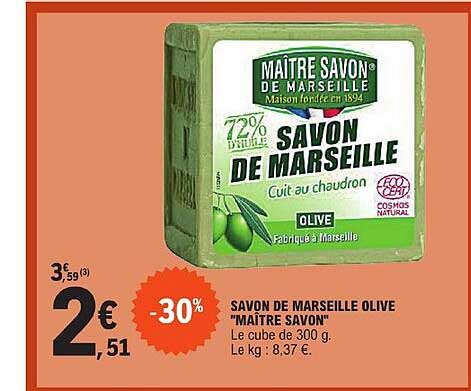 savon de marseille olive "maître savon"