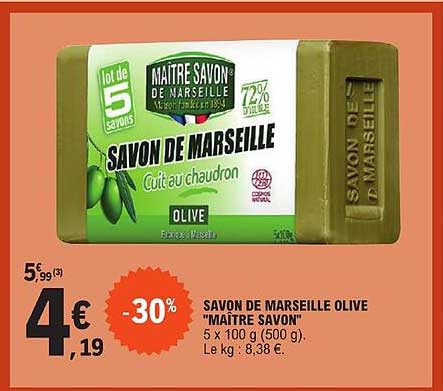savon de marseille olive "maître savon"