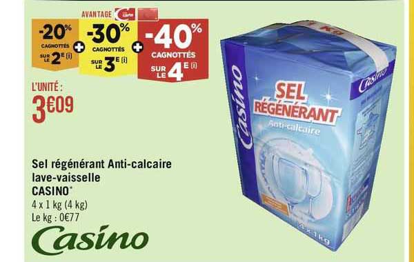 sel régénérant anti-calcaire lave-vaisselle casino