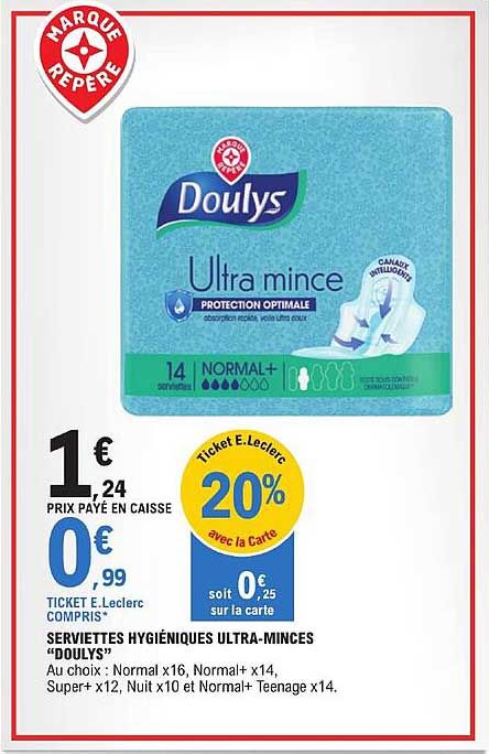serviettes hygiéniques ultra-minces "doulys"