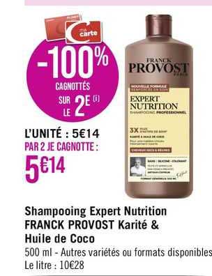 Shampooing Expert Nutrition Franck Provost Karité & Huile De Coco