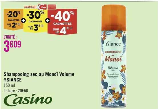 shampooing sec ou monoï volume ysiance