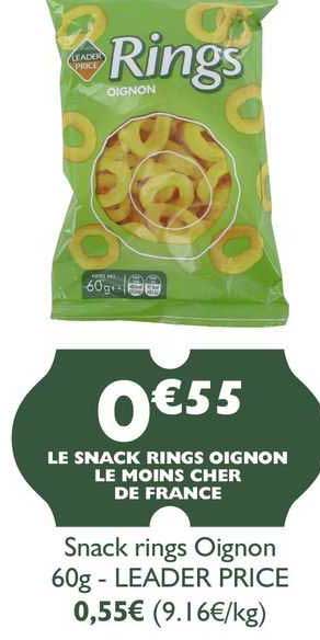 snack rings oignon - leader price