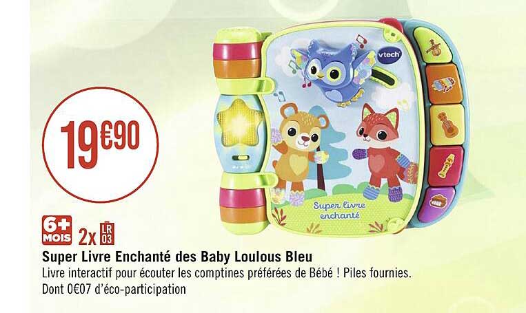 super livre enchanté des baby loulous bleu