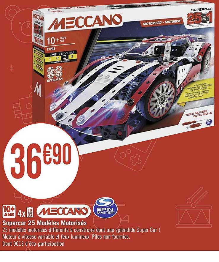 supercar 25 modèles motorisés meccano spin master