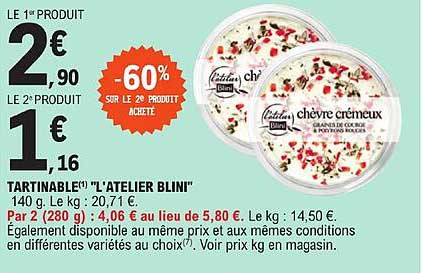 tartinable "l'atelier blini"