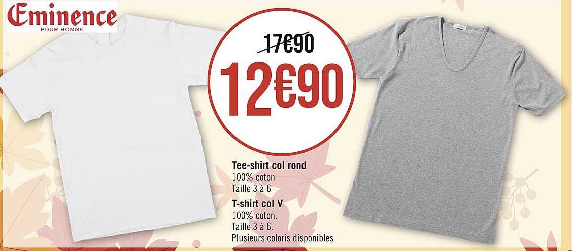 Tee-shirt Col Rond, T-shirt Col V