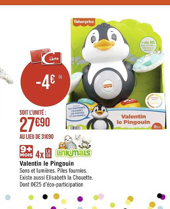 valentin le pingouin fisher-price