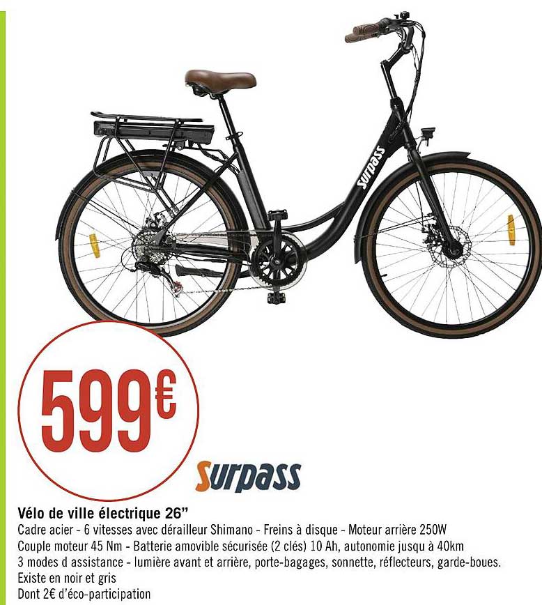 vélo de ville électrique 26" surpass